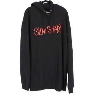 Eminem Slim Shady Hoodie Men's Size 3XL Black Red Graphic Pullover Sweatshirt